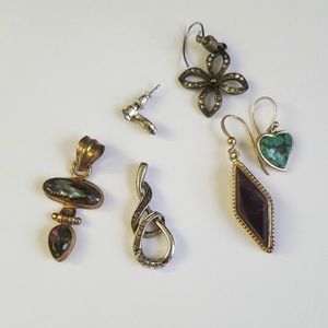 Sterling Silver 925 Moissanite Pendant and Earrings